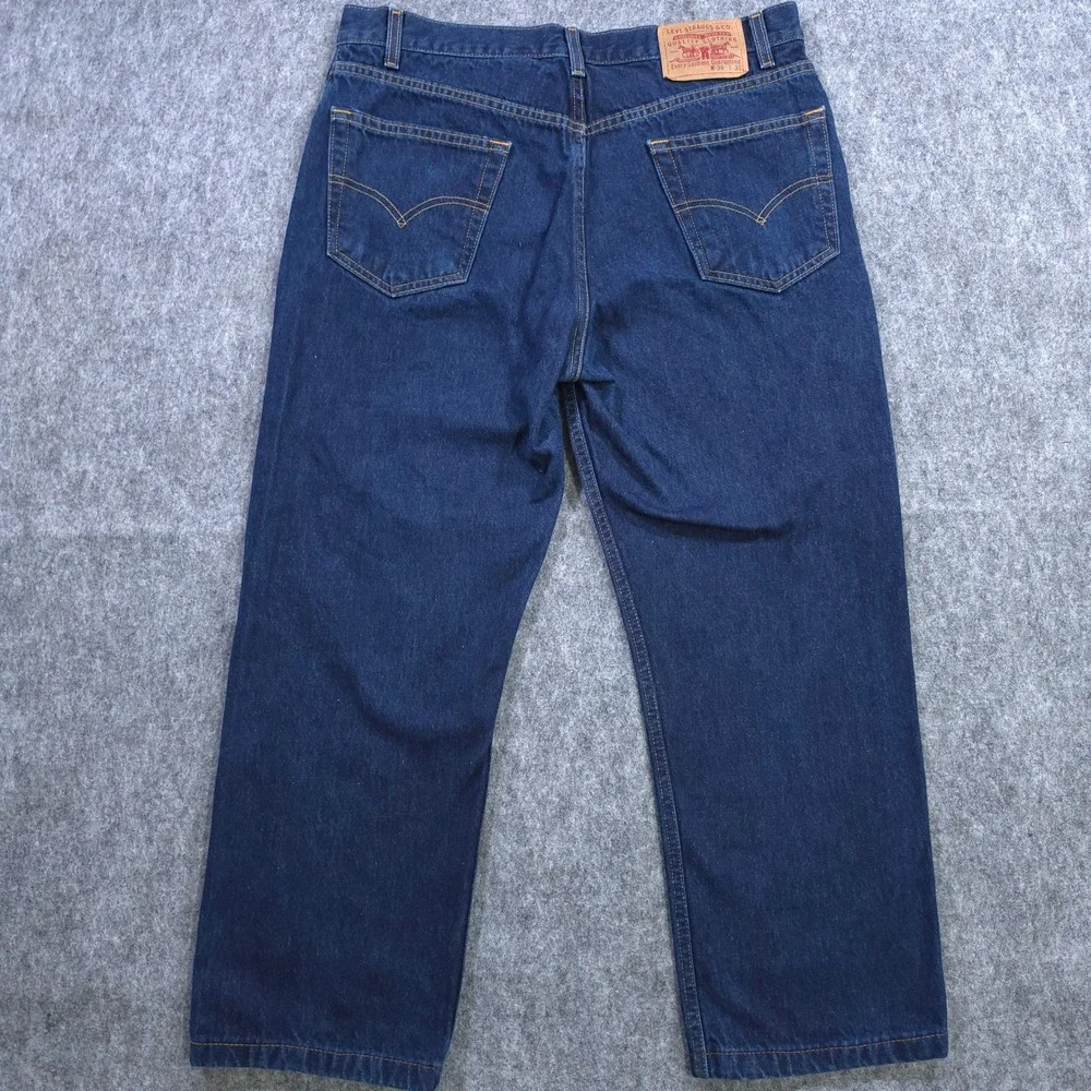 Vintage Levi's‎ Mens Regular Straight Leg Jeans Dark Wash Indigo Blue 36x30 y2k
